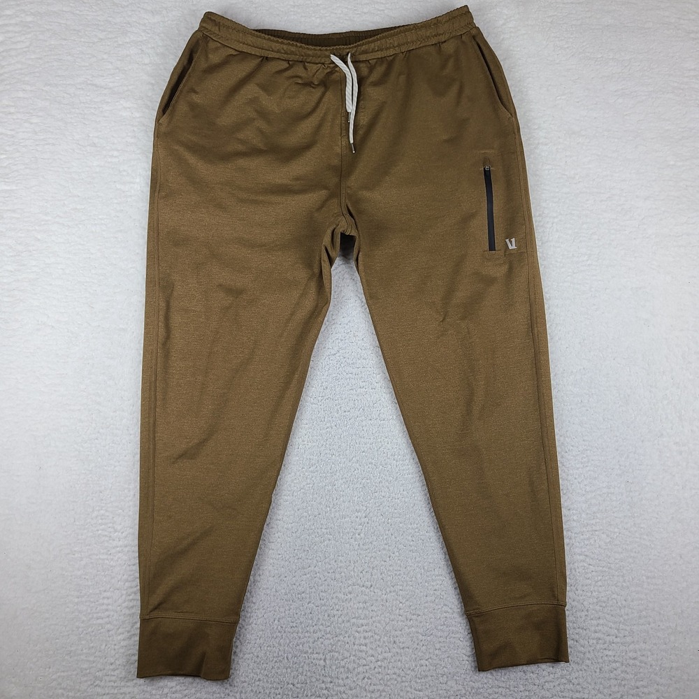 VUORI Pants Mens 2XL XXL Tan Brown Skinny Track Sunday Performance Joggers V416